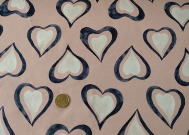 Love Heart Hilco Sweatstoff in rosé mit übergroßen Herzen